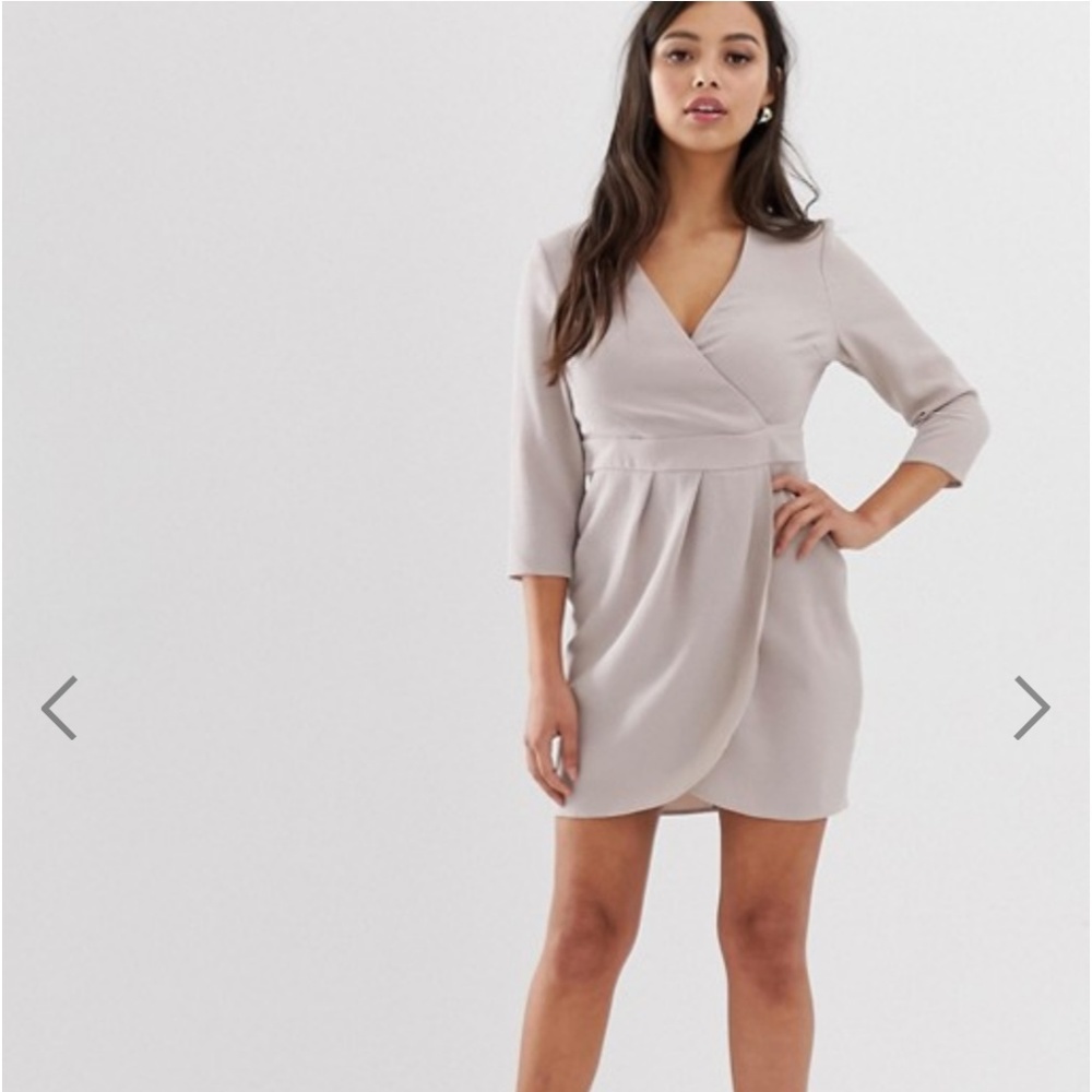 ASOS Design Petite Mini Dress with Wrap Skirt